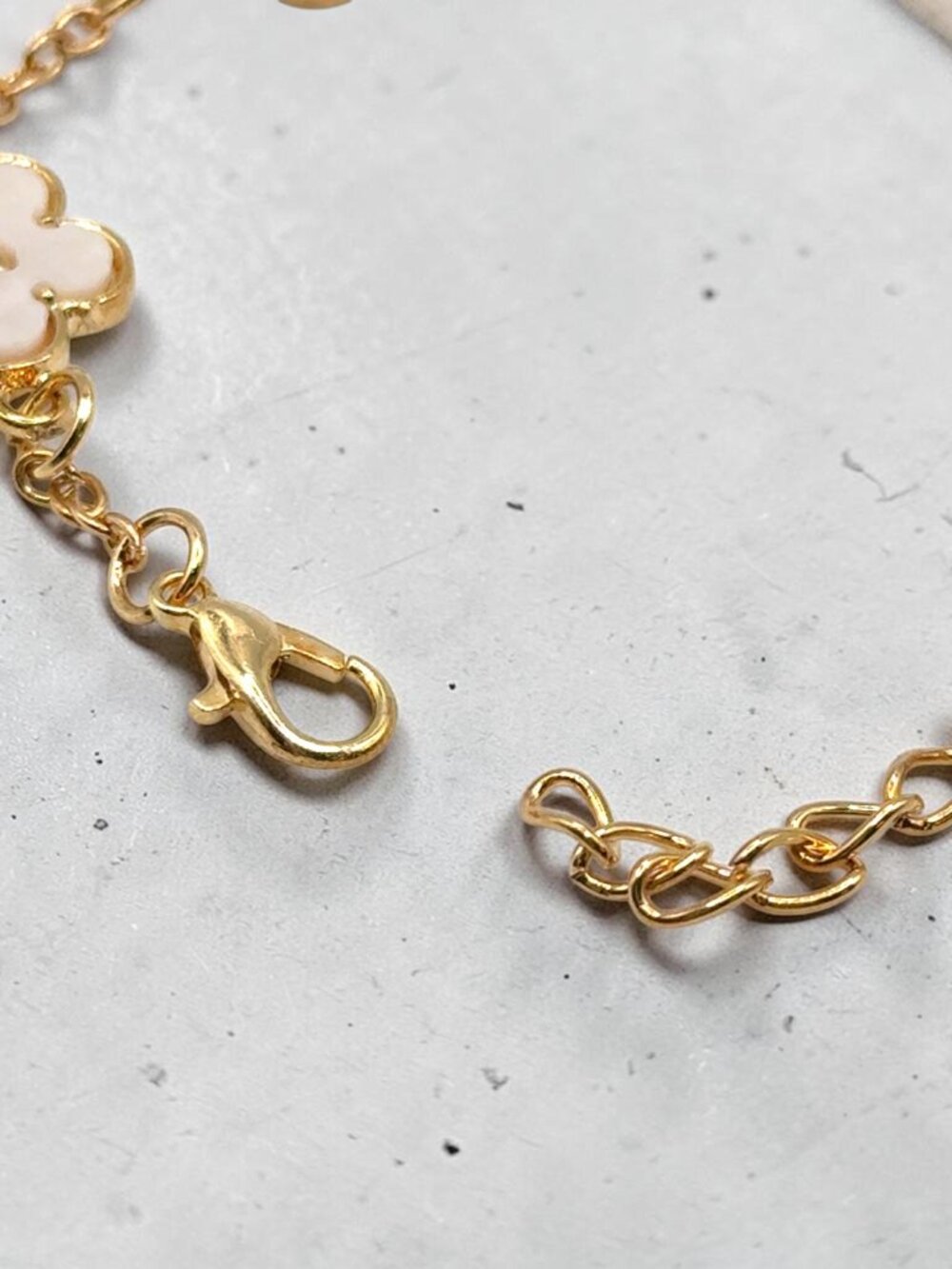 Gold-Tone White Flower Bracelet - Picture 4 of 4